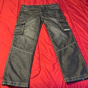 38/32 Black Cargo Soft Jeans